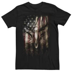 Men's Bald Eagle American Flag Portrait Tee
