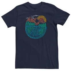Men's Nature Neon Line Art Poster Tee
