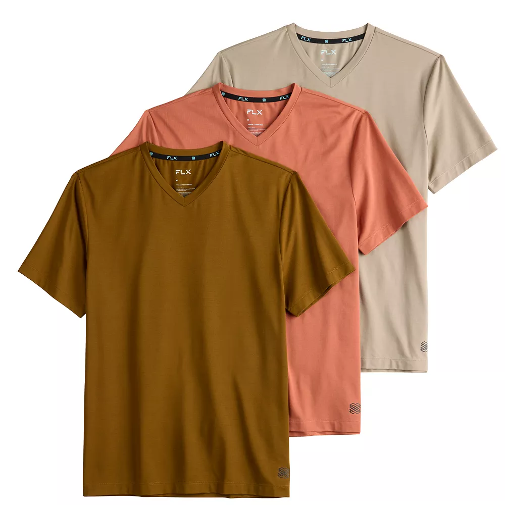 Men's FLX 3-Pack Dynamic Comfort V-Neck Tee Set - Image 4
