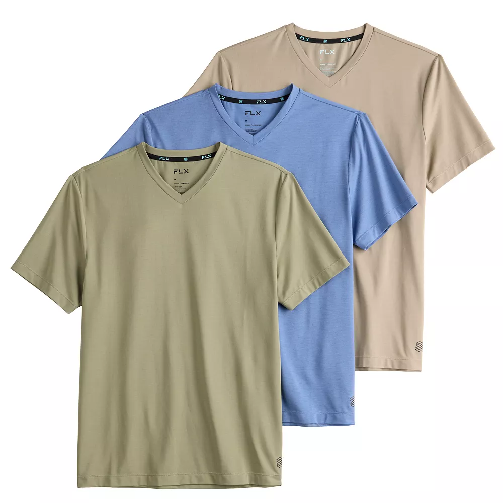 Men's FLX 3-Pack Dynamic Comfort V-Neck Tee Set - Image 2