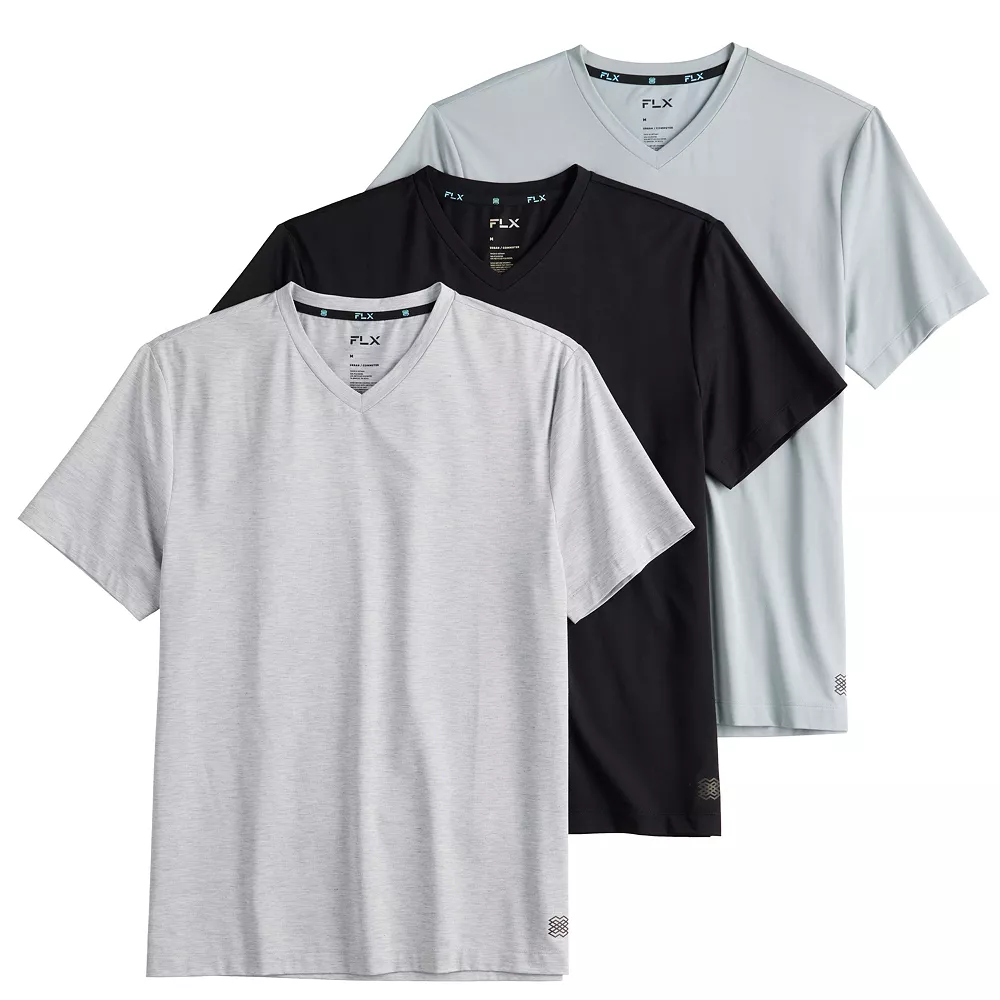 Men's FLX 3-Pack Dynamic Comfort V-Neck Tee Set - Image 3