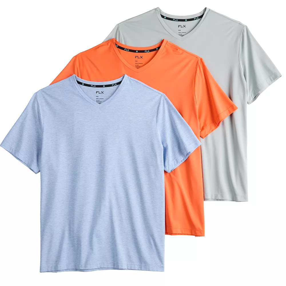 Big & Tall FLX 3-Pack Dynamic Comfort V-Neck Tee Set