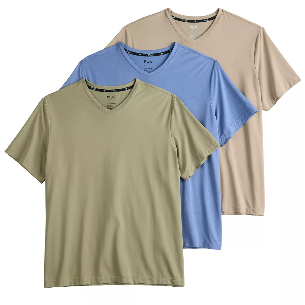 Big & Tall FLX 3-Pack Dynamic Comfort V-Neck Tee Set - Image 3